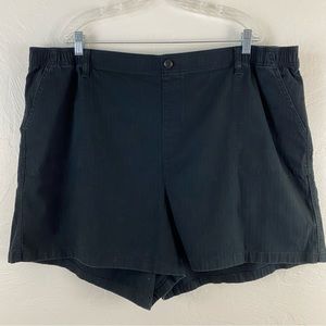 Madewell Size 3X Charcoal Black Stripe Cotton Elastic Waist Slip-on Denim Shorts